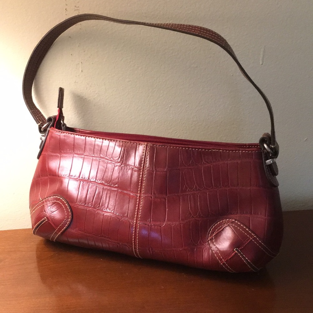 Liz Claiborne Faux Crocodile Purse